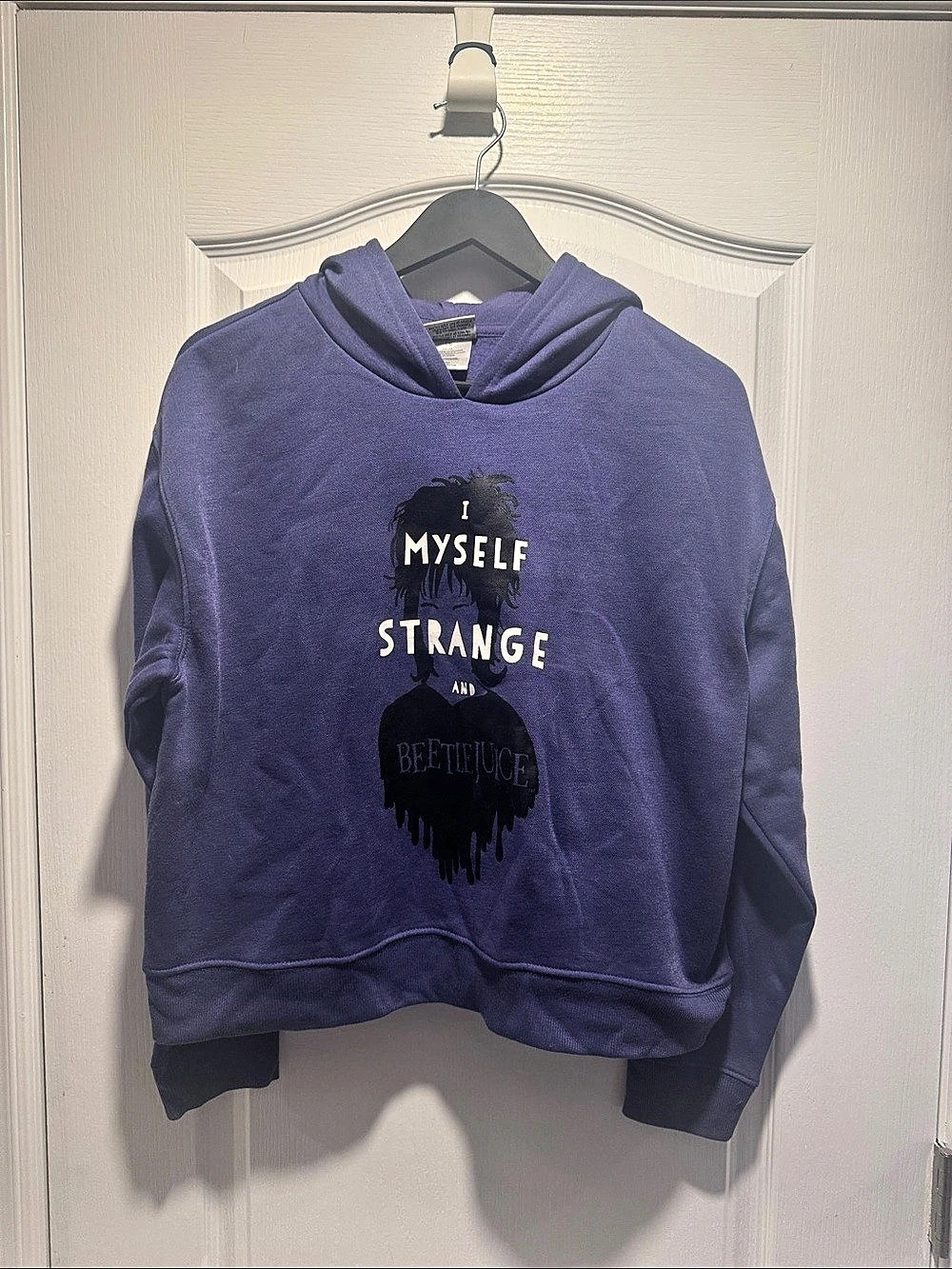 351 Beetlejuice Lydia Deetz Strange & Unusual Purple Graphic Hoodie Warner Bros